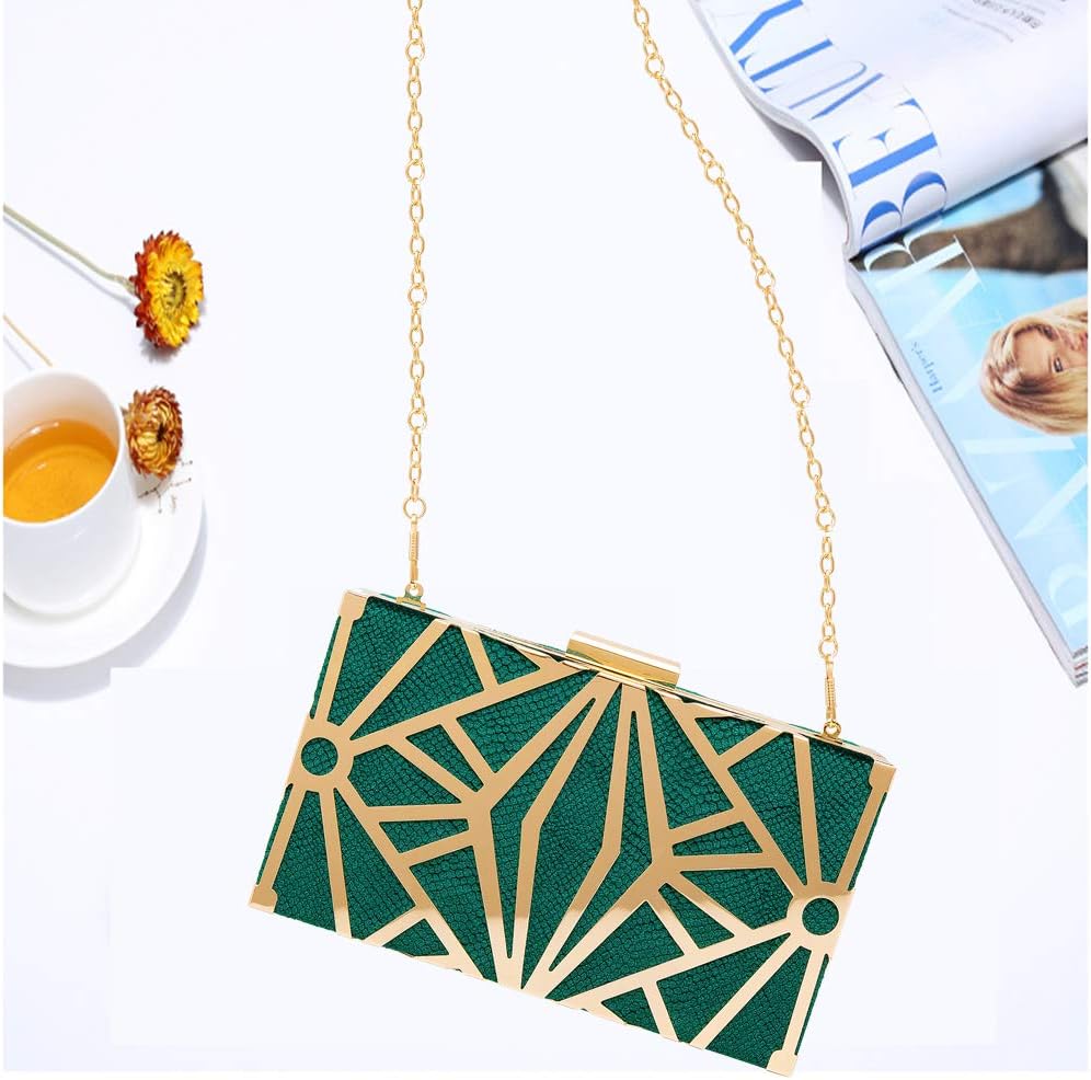 CARIEDO Women Evening Bag Elegant Clutch Purse Exquisite Velvet Metal Hollow out Handbags Prom Wedding Party - Image 2