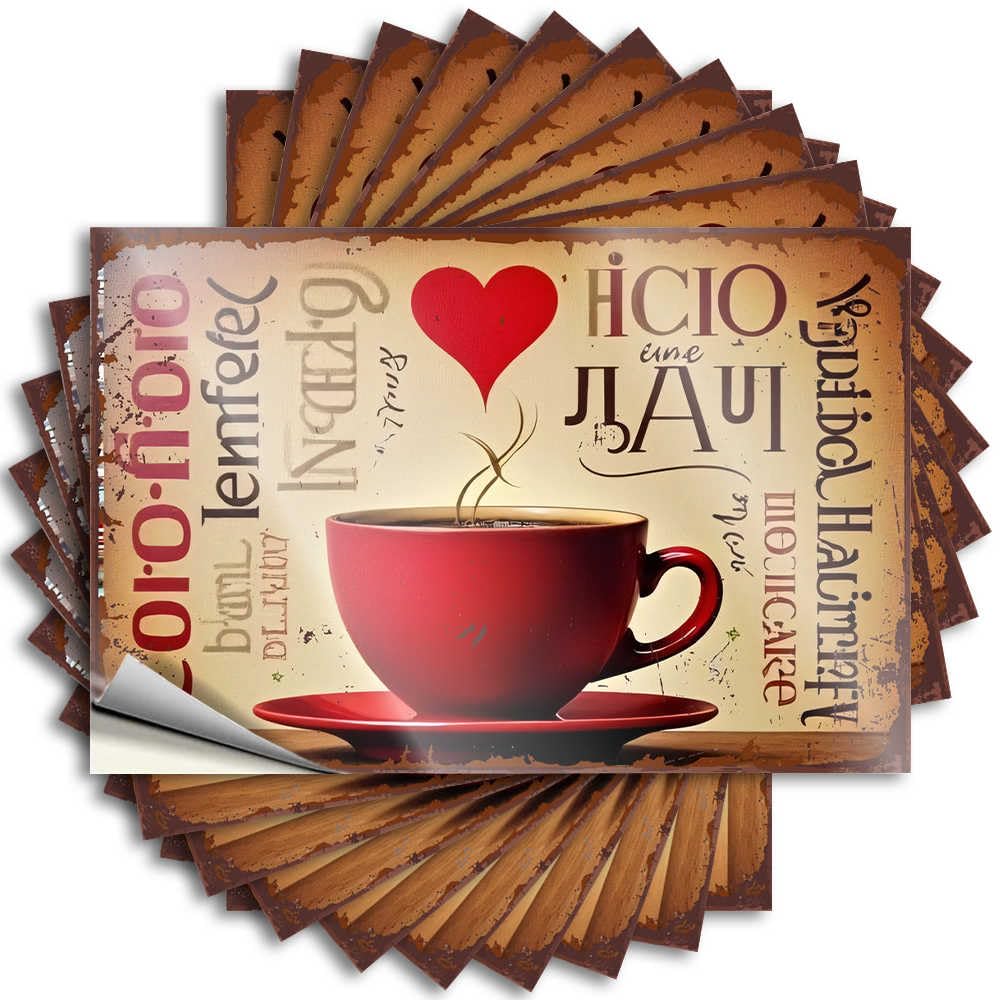 Decal Indie Easy Apply | Love Your Coffee: A Global Celebration Coastal Bottle Peel and Stick(8X12CM)