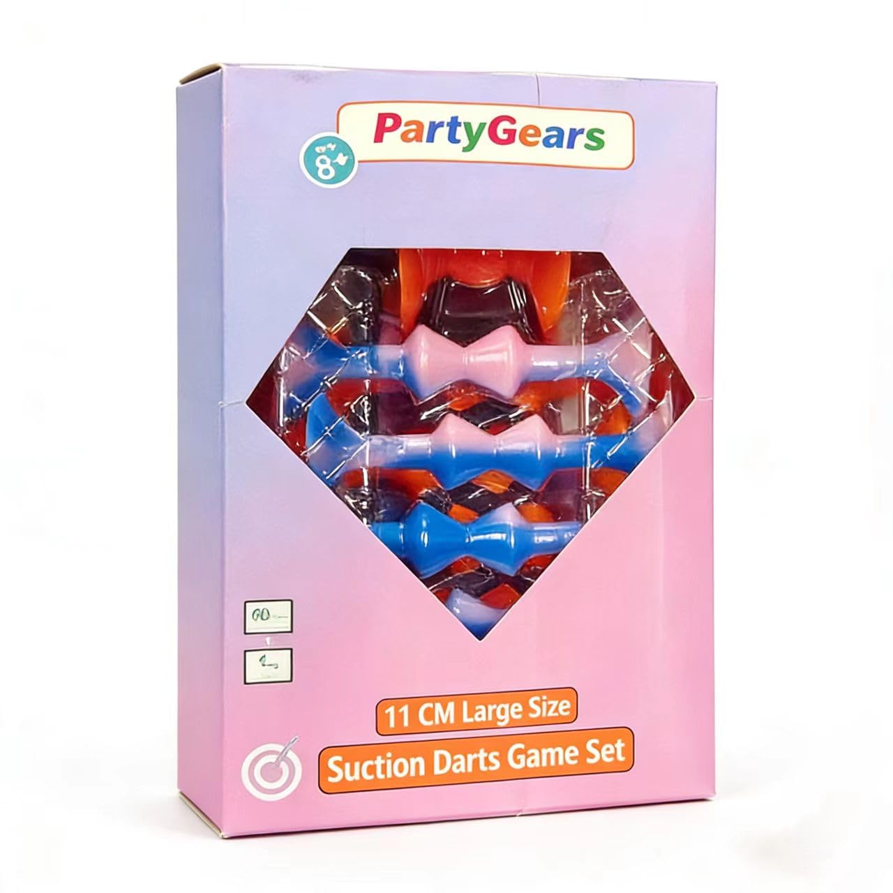 PARTYGEARS Juego de dardos de silicona con ventosa, mezcla de colores, taza suave, juego de pictionary para fiestas familiares