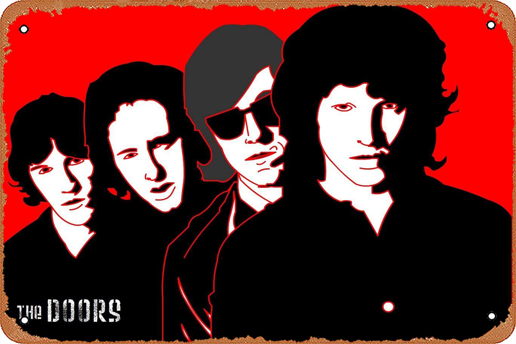 The Doors Poster Band Poster (11) Vintage Metal Tin Signs for Cafes Bars Pubs Shop Wall Decorative Funny Retro Signs for Men Women 8x12 Inch