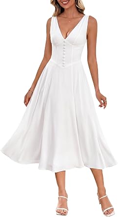 Parthea Womens Summer Corset Midi Dress