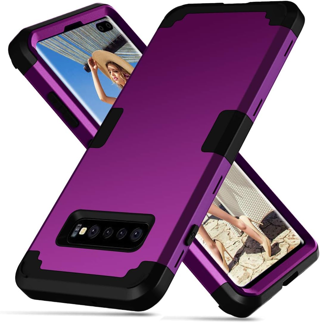 Galaxy S10 Plus Case, UZER Three Layer 3 in 1 Hybrid Ultra Defender Hard PC & Soft Silicone Rugged Bumper High Impact Resistant Shock-Absorption Full-Body Protective Case for Samsung Galaxy S10 Plus
