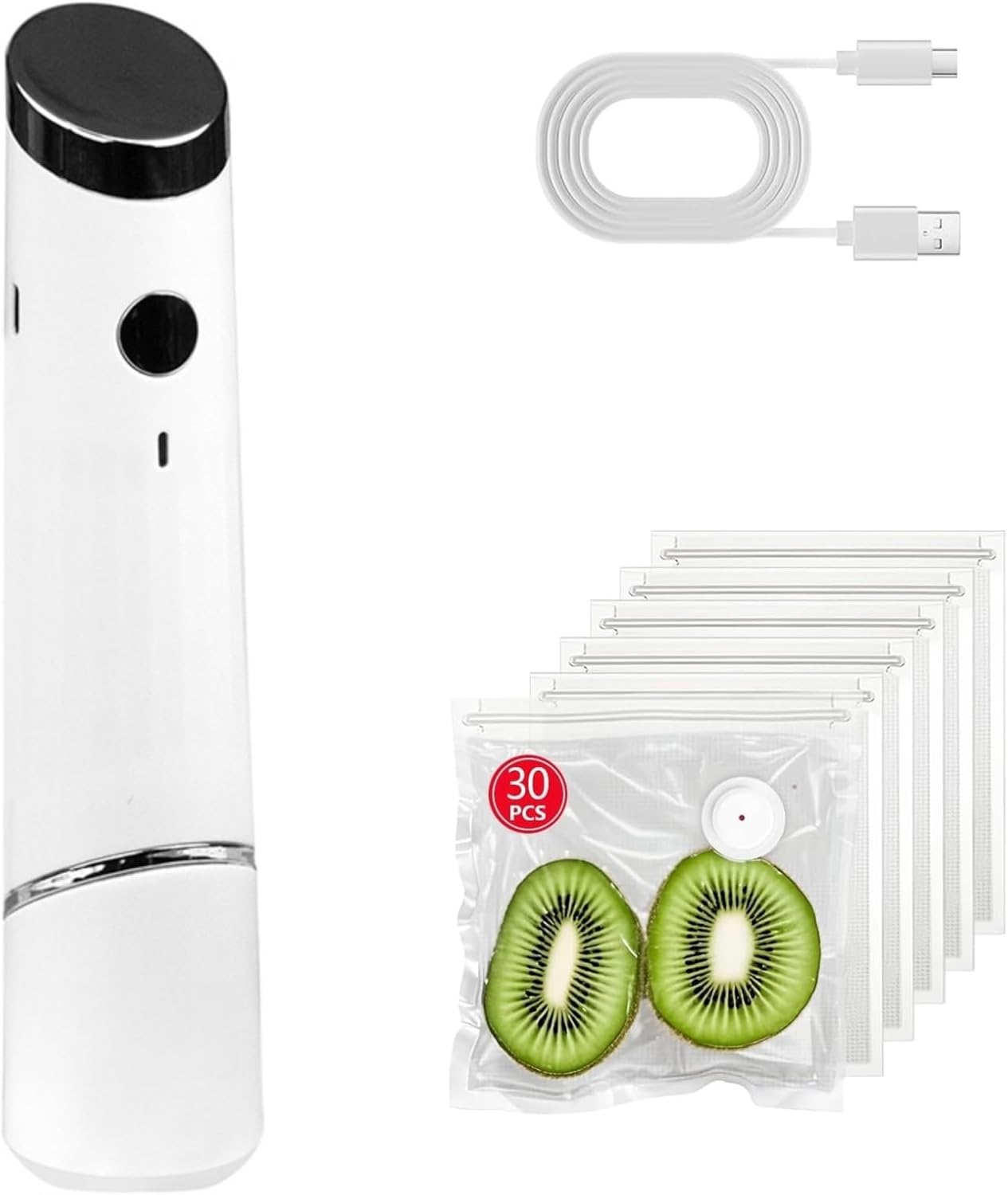 Handheld Vacuum Sealer for Food, Protable Compact Vacuum Sealer (Vacuum Sealers+ 30 Reusable Vacuum Seal Bags)