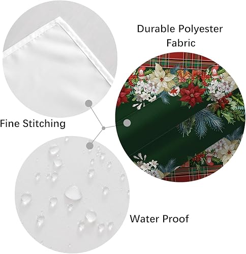 Miniatura 5 de Lepuho Mantel rectangular de Año Nuevo, 60 x 84 pulgadas, mantel rectangular de Año Nuevo, verde y rojo, impermeable, resistente a las manchas y a