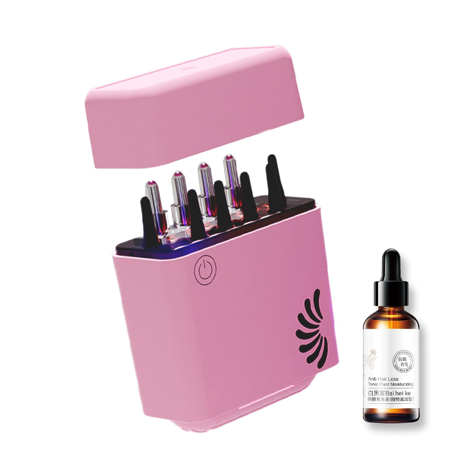 Red Light Electric Scalp Massager and Hair Oil Applicator, Red Light Vibration, Precise Liquid Control, Scalp Massager Oil Applicator Hair Growth (Pink)