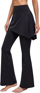 BMJL Yoga Pants for Women Flare Legging with Detachable Skirt | 2-in-1 design with removable skirt, High Waisted Bootcut, Soft breathable material, Workout, Gym, Casual