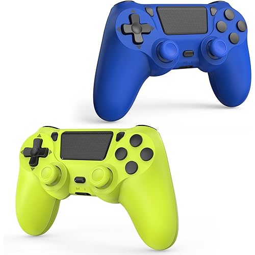 SHINXIN 2 Pack Wireless Controller Compatible with PS4/Slim/Pro/PC with Dual Vibration/3.5mm Audio/Type-C Port and 2 pcs Type-C Cable