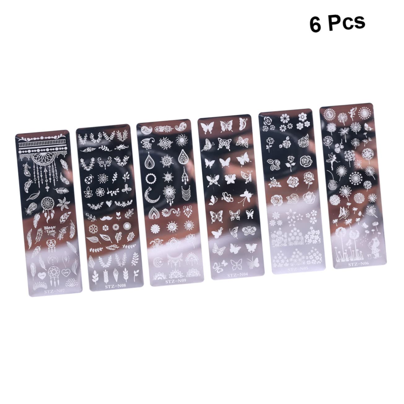 Beaupretty 18pezzi Piastra Stamping Unghie Inossidabile Con Design Floreale e Farfalle Di Template Per Nail Art Decorativa Per Donne Fashion e Occasionali