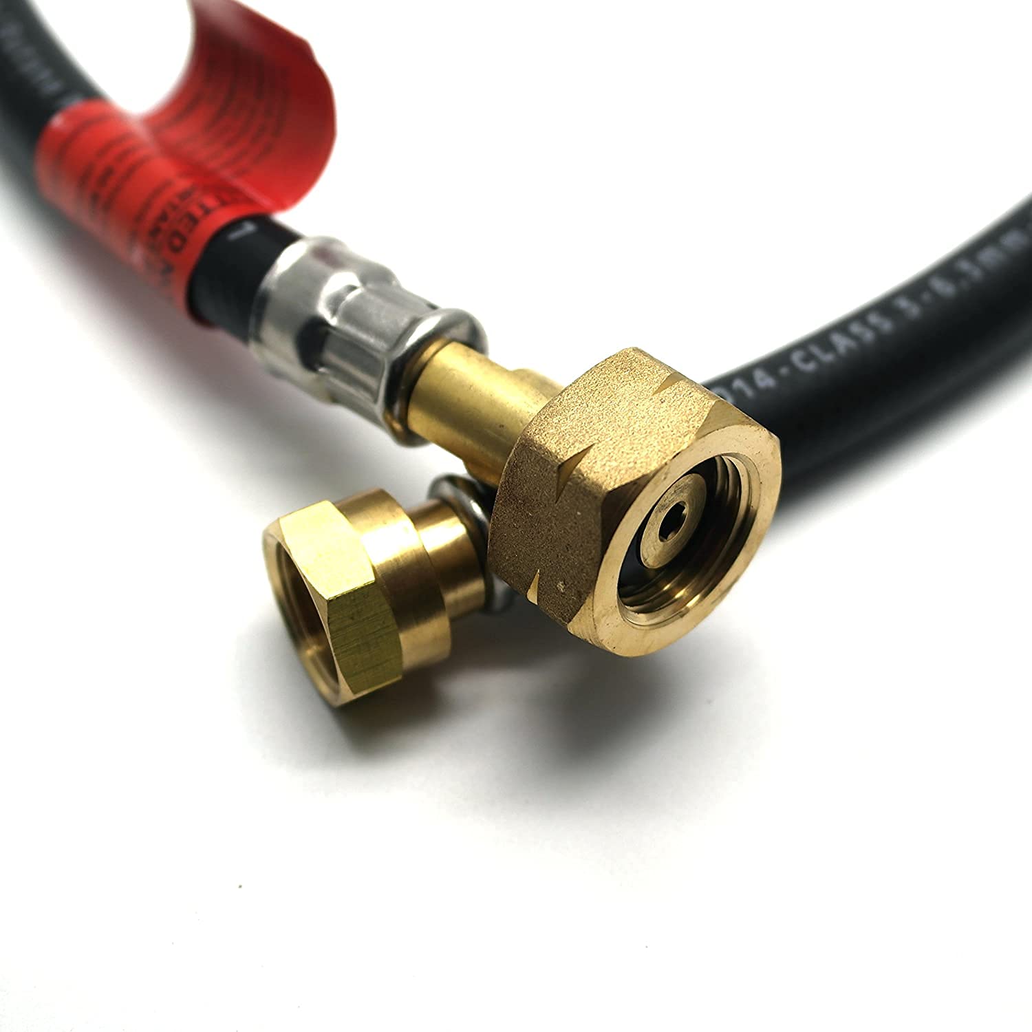 Cpuk Silver Butane Gas Hose 0.75M Pigtail Pipe Calor 4.5Kg Cylinder To W20 Bottle Connector