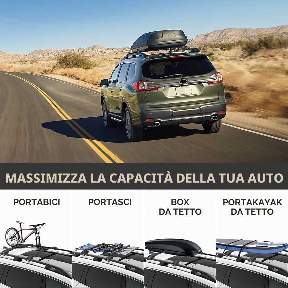 Barre portapacchi portatutto Barre Trasversali Portapacchi Capacità di Carico 220 kg per Veicoli con Sponda Laterale per Ford Ecosport 2013 2014 2015 2016 2018 2019 2017 2020 Alluminio 2 pezzi