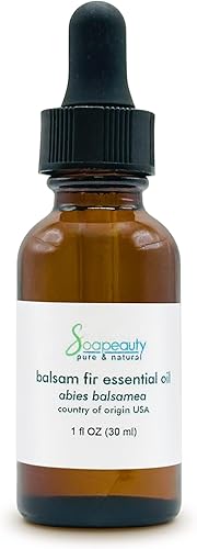 Balsam FIR Idaho - Botella de vidrio para aromaterapia, aceite esencial, 0.5 onzas, 1 onza (0.5 onzas líquidas), cuentagotas de vidrio)