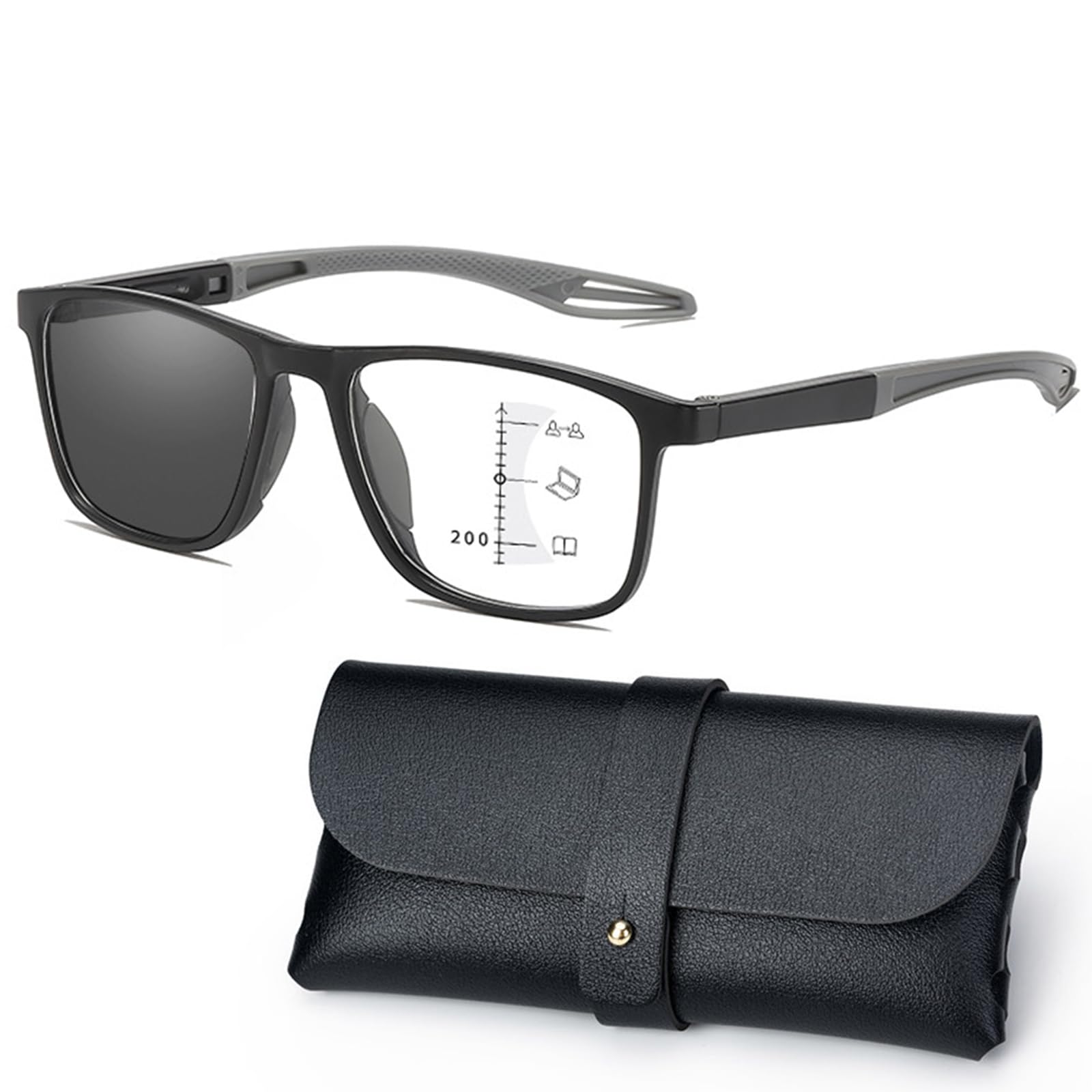 Manly Kicks Reading Glasses Men, ManlyKicks Sports Tr Square Frame Ultra-Light Anti-Blue Light Reading Glasses