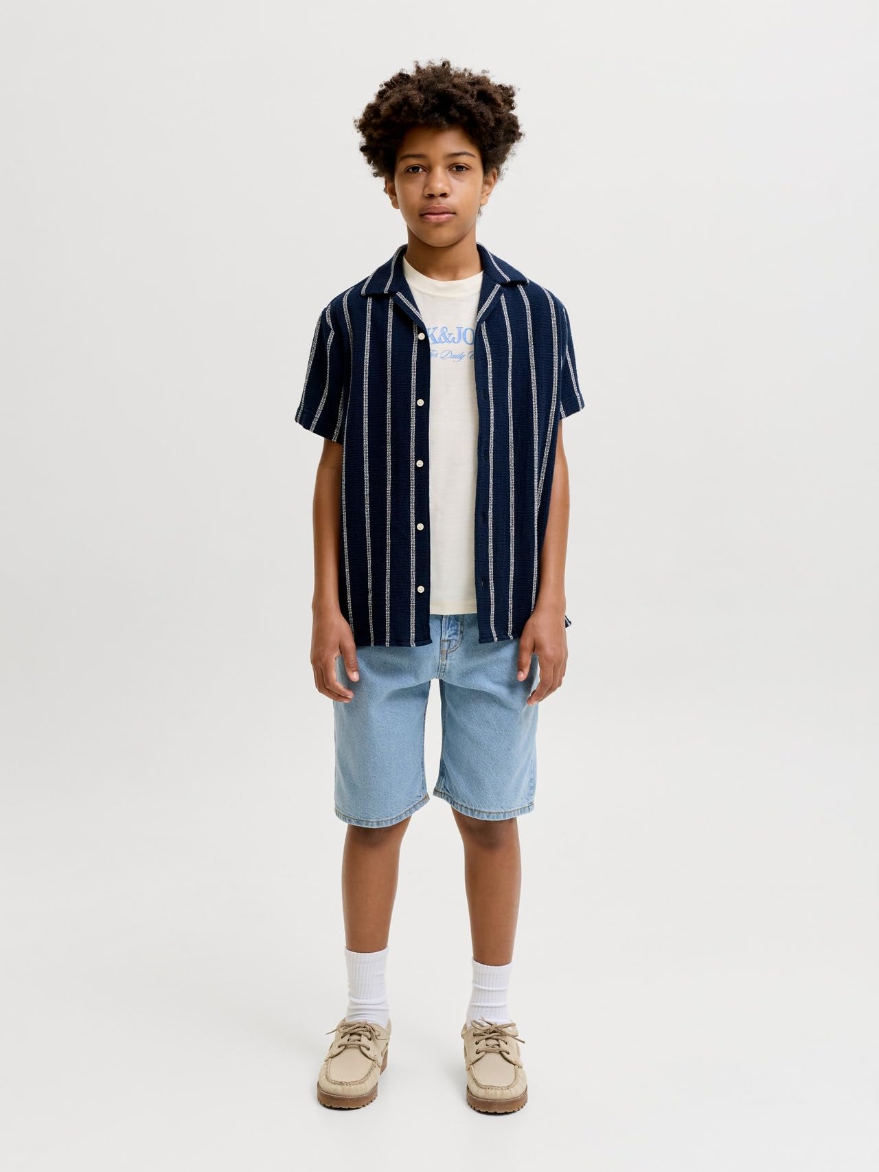 JACK & JONES Short en jean pour garçon, coupe baggy, short en jean junior