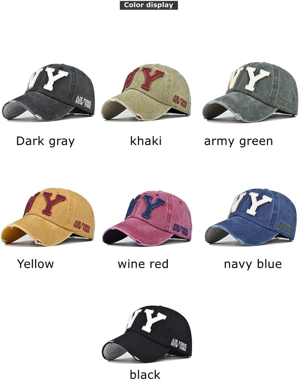 Classic Washed Cotton NY Embroidery Hat Men Women Baseball Cap Men Cap for Women Baseball Cap for Men Cute Puppy Logo