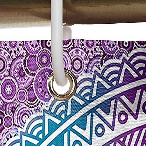 Rideau douche polyester mandala violet imperméable avec crochets - 3