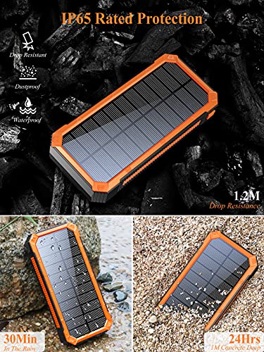 Minrise Wireless Portable Charger, Qc3.0 20W Power Bank Fast Charging 30000Mah Solar Charger, Battery Bank With Strong Flashlight, External Battery Pack Compatible With Iphone, Samsung, Ipad, Etc. #TOP4