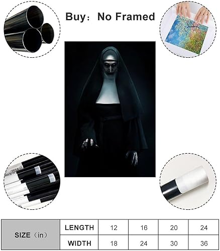 Miniatura 2 de Póster de película de terror The Conjuring Mystery Nun, 1 póster retro impreso de alta definición y pósteres de arte de pared impresos en lienzo que