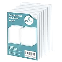 Vista 40 de Egofine Hojas de plexiglás de acrílico, paquete de 20 unidades de 8 x 10 pulgadas, 0.04 pulgadas de grosor, plástico transparente fundido