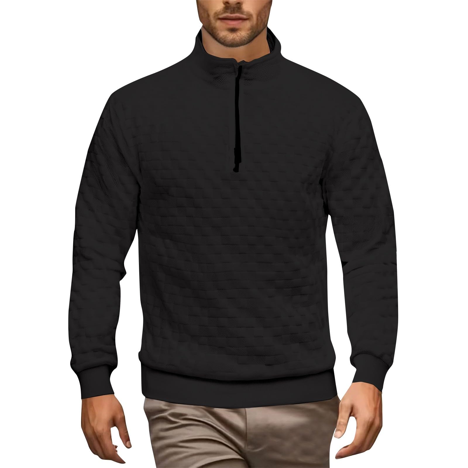 Sudaderas con Capucha Corta Sudadera Holgada Sin Y Media Cremallera para Hombre, Nueva, De Primavera Otoño Navidad Familia Parka Hombre Jersey Manga Oversize Chandal Completo Camisas