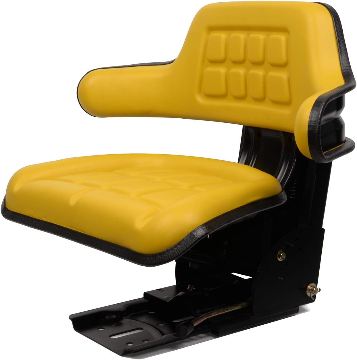 Universal Tractor Suspension Seat Sliding Rails Adjustable,Waffle Style,Fits for John Deere,Ford/New Holland,Massey Ferguson,Kubota (Yellow)
