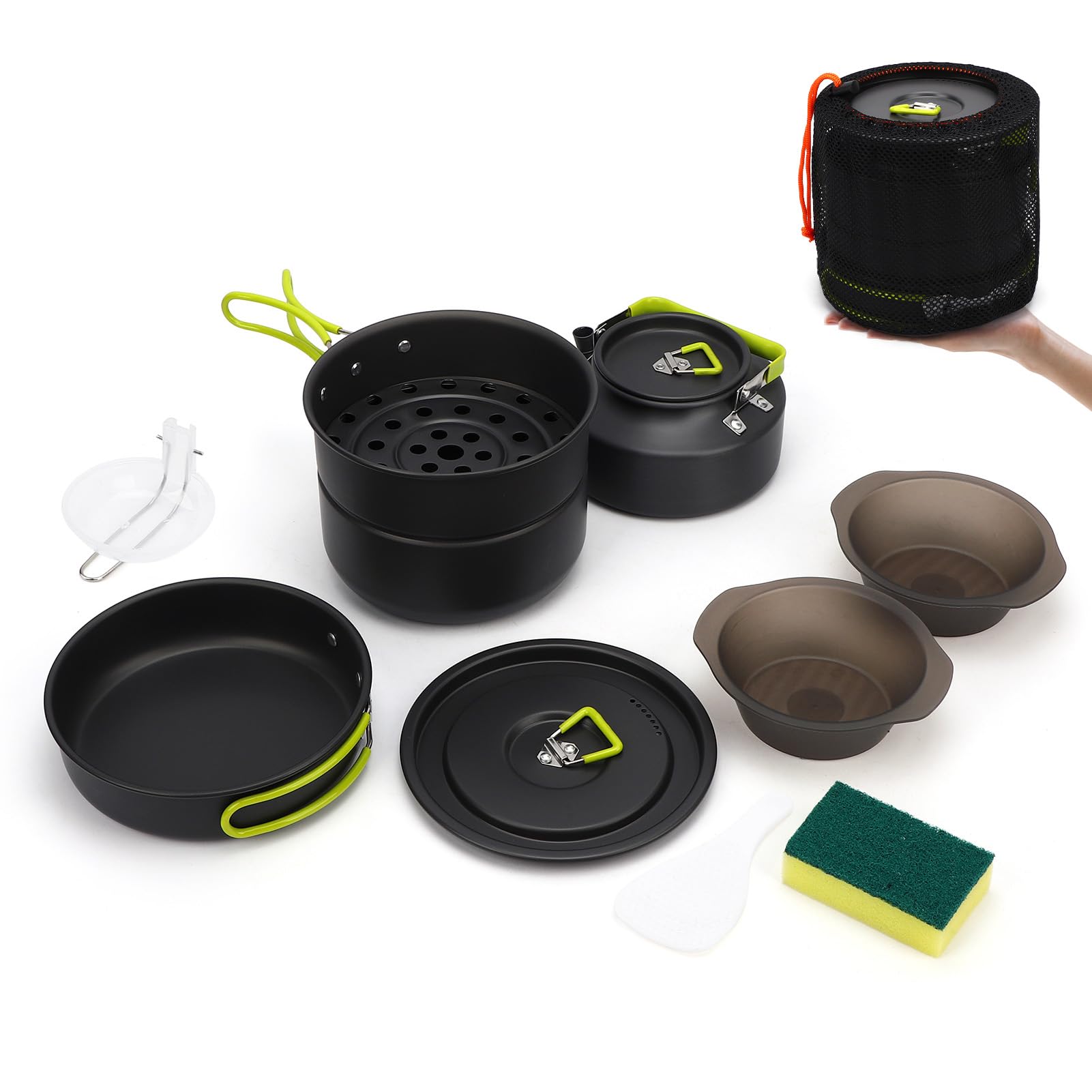Juego de Utensilios de Cocina para Acampar con Diseño Apilable
