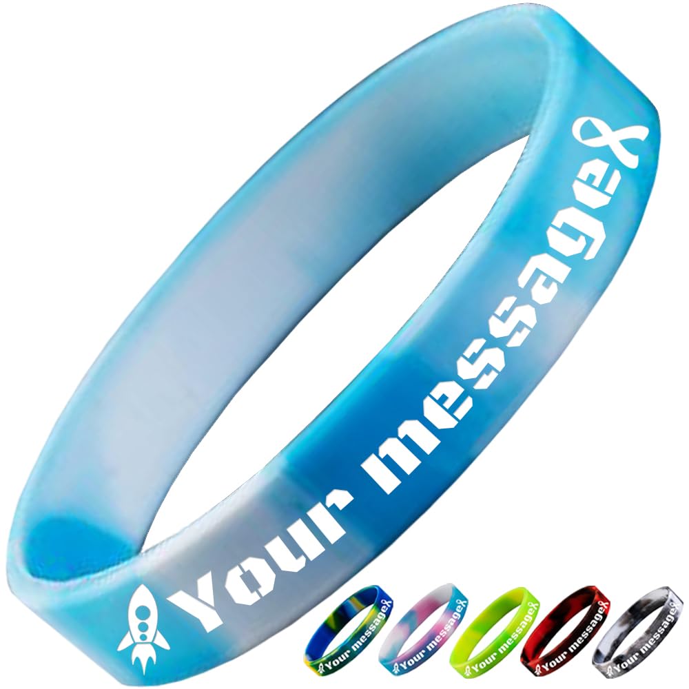 Aokizkdzsw Custom Silicone Wristbands - Personalized Customizable Rubber Bracelets for Text/LOGO, Motivation, Events, Gifts, Support, Awareness