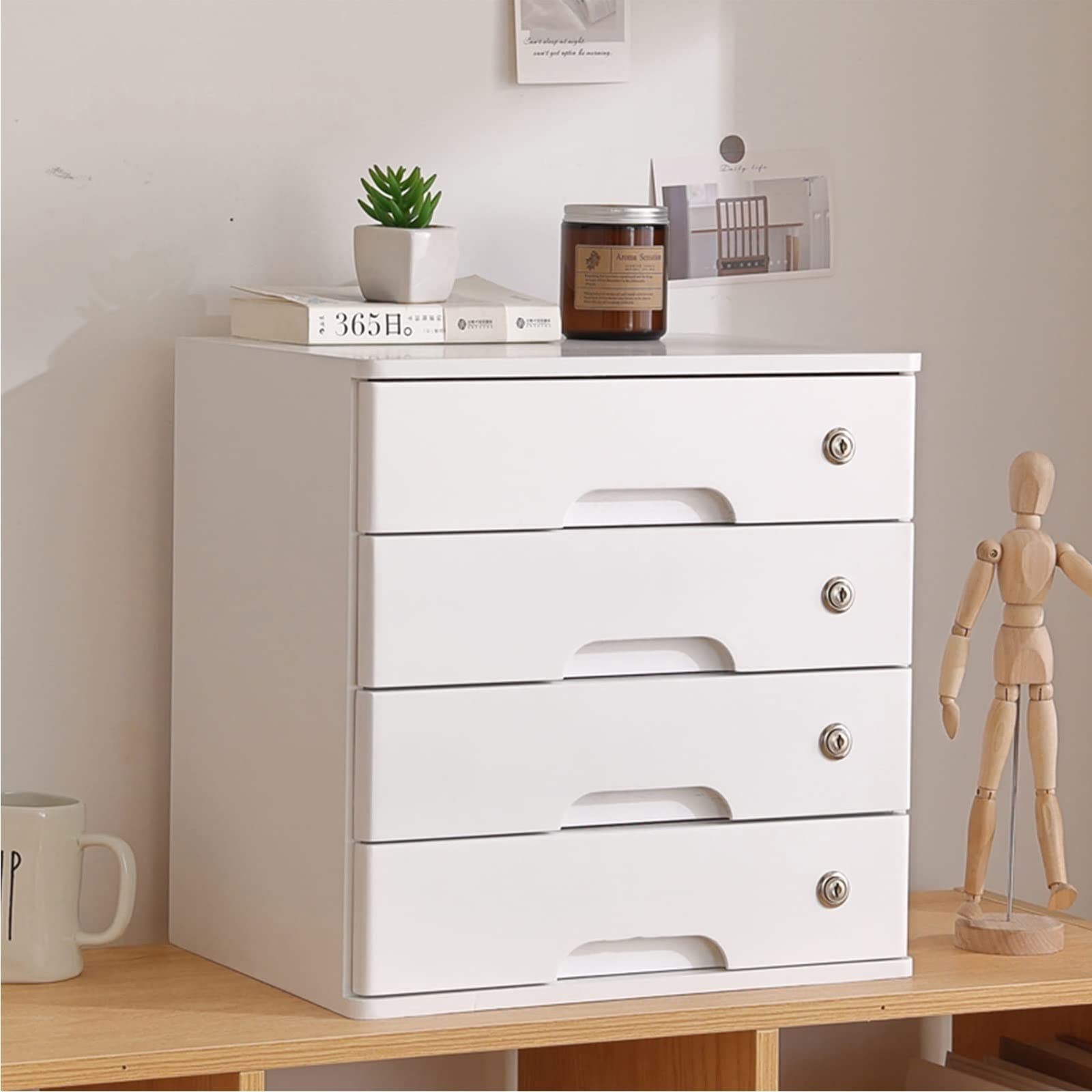 Archivador de Escritorio - Caja de Almacenamiento de Madera Maciza - Organizador de Escritorio, archivador de Escritorio con múltiples Compartimentos de Almacenamiento, p