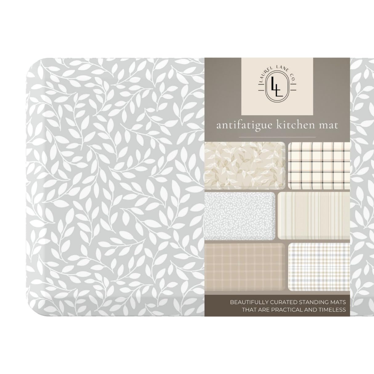 Anti Fatigue Mat by Laurel Lane Co. – Designer Anti Fatigue Mats for Kitchen Floor, Kitchen Mats for Floor, Desk Mat – Cushioned 0.75" Thick – Stain Resistant – Non-Skid Bottom – 20" x 39"