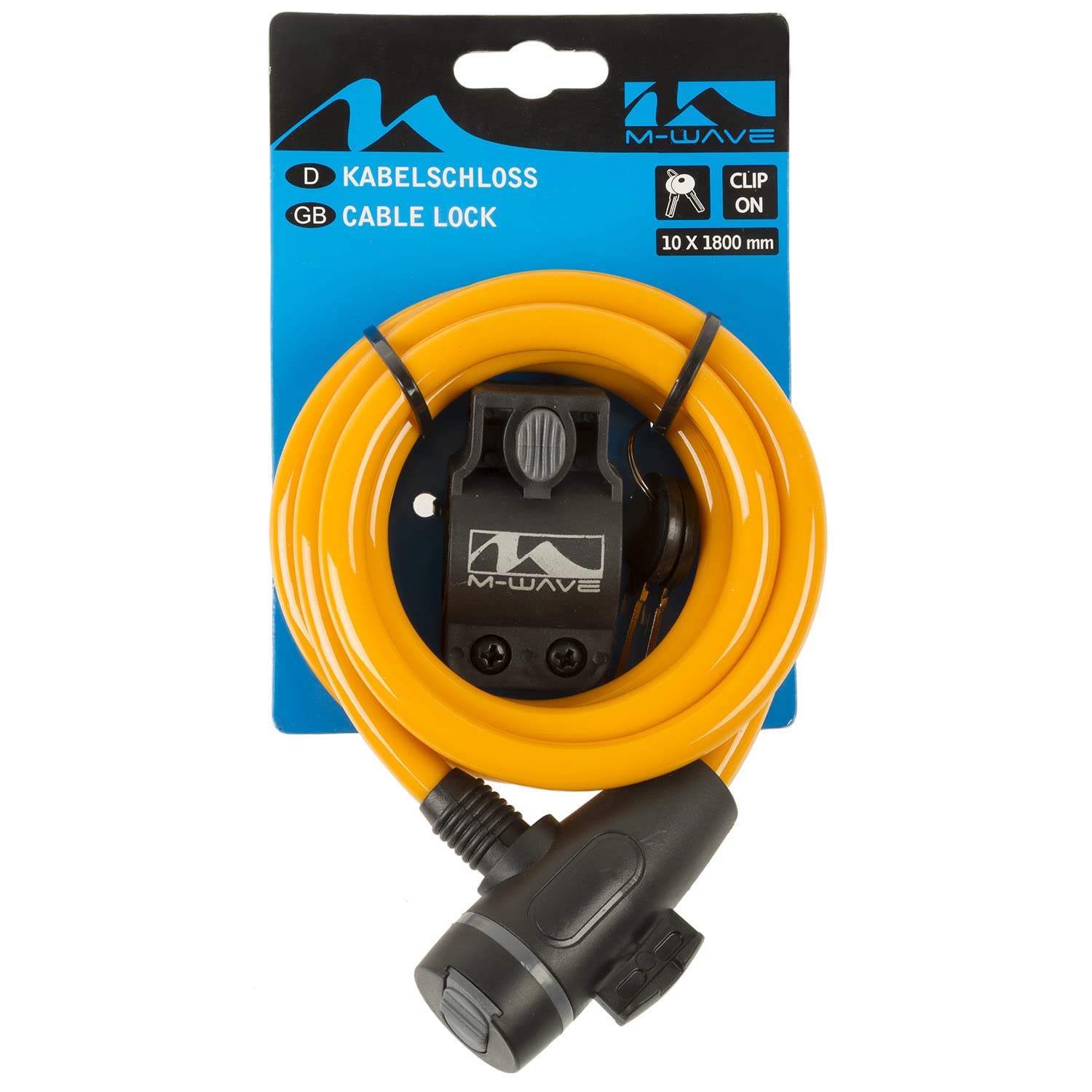 M-Wave Unisex Adult S 10.18 Spiral Cable Lock - Orange, 10 x 1800 mm - Image 2