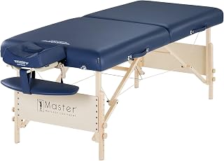 Master Massage Mesa de Masaje portátil Coronado de 71 cm, Altura Ajustable, Capacidad de Trabajo de 340 kg y Espuma de 7,6 cm de Grosor, sofá de Masaje, Cama de Tatuaje, Mesa de pestañas, Color Azul