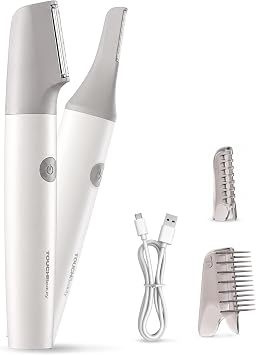TOUCHBeauty Bikini Trimmer for Women - 2-in-1 Rechargeable Electric Shaver with Stainless Steel Heads 26mm & 36mm, Waterproof IPX6, USB-C Charging, Painless for Sensitive Skin, 80-Min Runtime