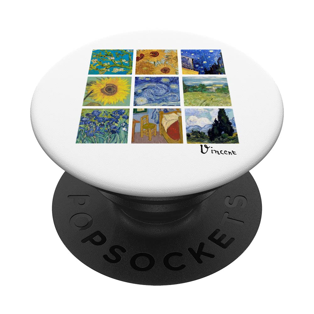 Van Gogh Painting Collage with Sunflowers and Starry Night PopSockets  Swappable PopGrip