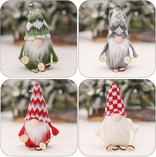 Miniatura 8 de BESTOYARD Colgante de muñeca de esquí, gnomos de árbol de Navidad, adorno de chimenea de Navidad, adorno de muñeca sin rostro, adornos de Navidad,