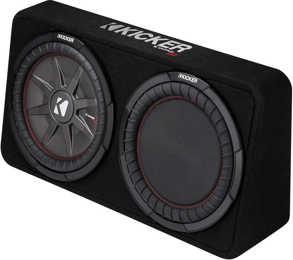 Kicker 1000W 12" 2-Ohm Slim Shallow Subwoofer Sealed Enclosure | 43TCWRT122