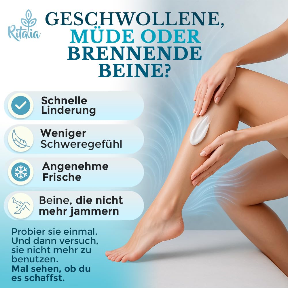 500ml KÜHLGEL FÜR LYMPHDRAINAGE BIO verbessert die Durchblutung bei Krampfadern, Besenreisern, geschwollenen Beinen und Füßen - Ritalia® Cryo gel mit starkem kühlendem Effekt