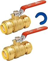 Vista 14 de Válvula de Bola de Cierre de 1 Pulgada, Válvula de Bola de 1 Pulgada SUNGATOR, Accesorios de Conexión a Presión para Cierre de Agua con Manija Azul