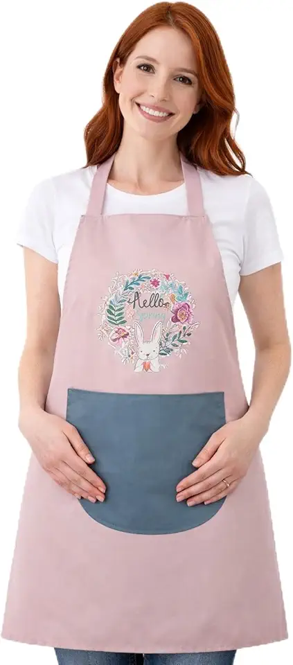 Avental de Cozinha Impermeável com Bolso, Resistente a Oleo com estampa de desenho animado, Avetal pra Pintura,Avental para manicure
