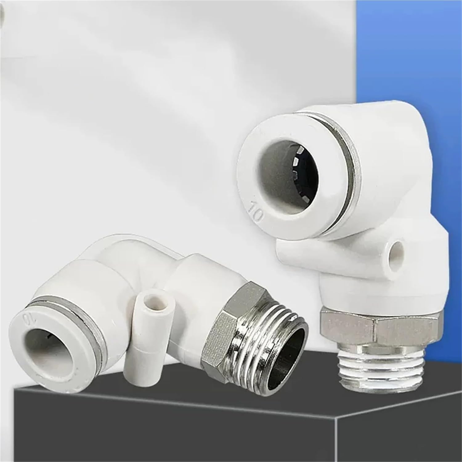 1pcs PL Pneumatic Quick Coupling PU Pipe Air Hose 4 6 8 10 12mm White L-type Brass External Thread PT1/4 "1/2" 1/8 "3/8" PL6-M5(PL4-M5)
