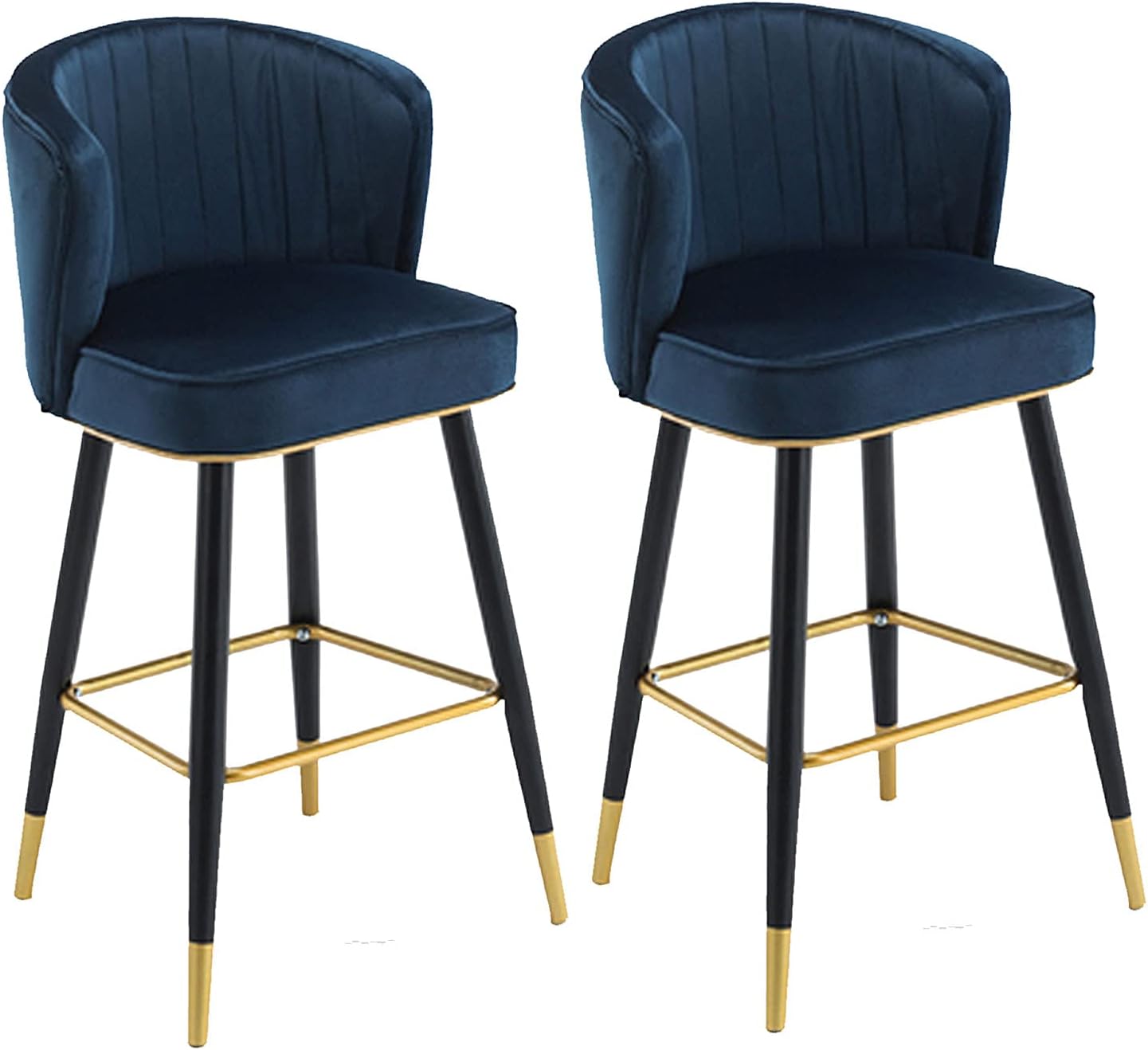 Bar Stool Chair, Set of 2, Bar Stools with Iron Stand, Kitchen Chair