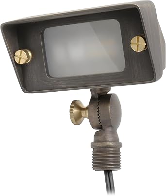 Lightkiwi R9872 Brass Flood Light & Wall Wash Outdoor Lighting Fixture for 12 Volts Low Voltage Landscape Lighting Light Bulb Not Included