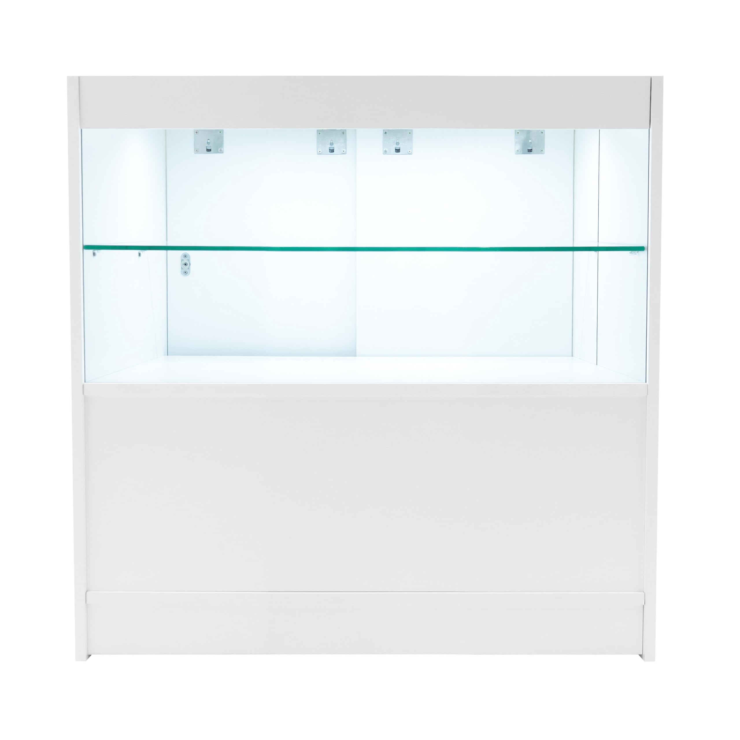 Set Banconi Bianco Eclipse LED Light 2 x C900 LM60 TB60 con Illuminazione Bianca, Serrature, Vetrina in Vetro, Blocco Cassa, Mensole Interne per Negozi Boutique Gioiellerie