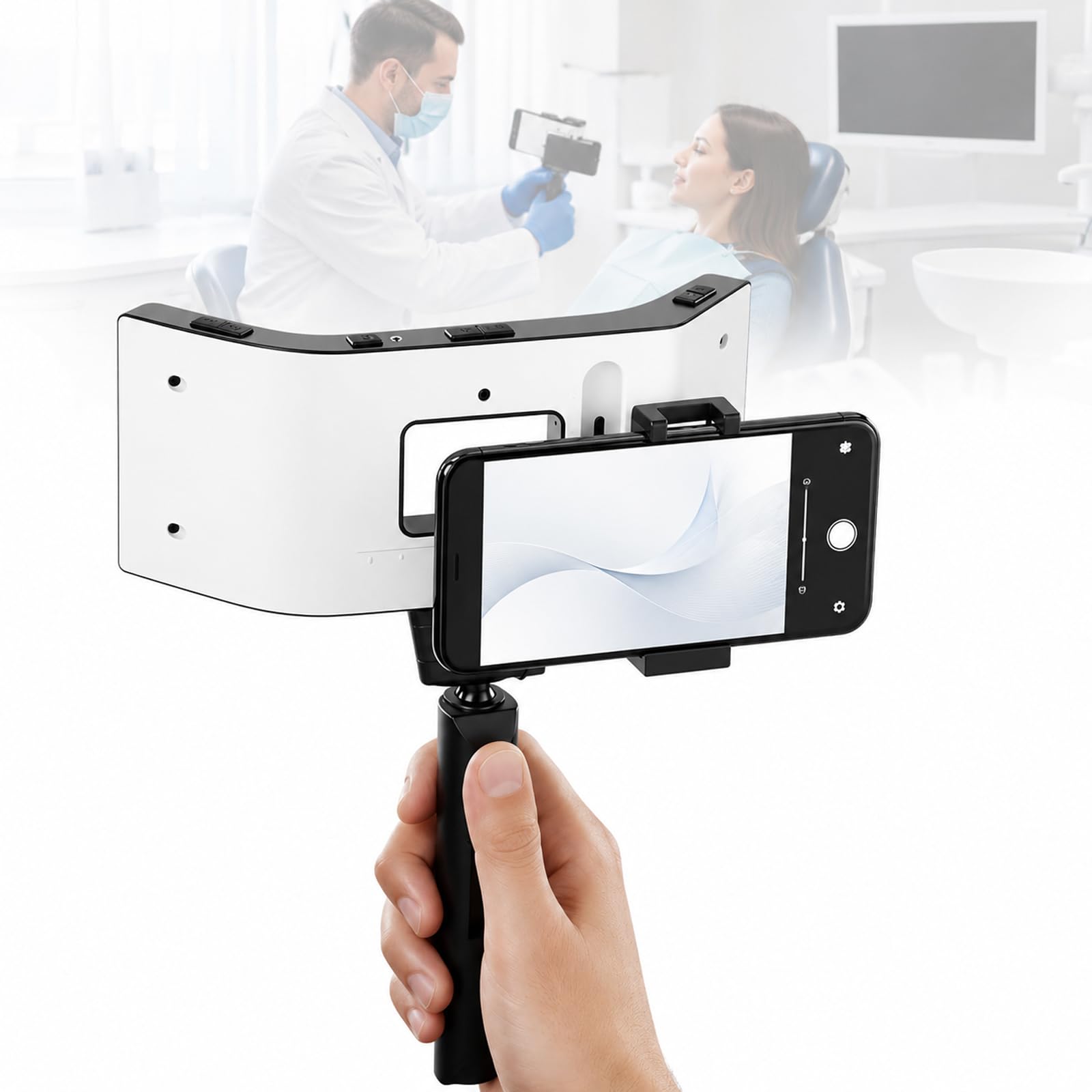 Lámpara LED dental fotografía 32000 lx 5 niveles brillo ajustable relleno bucal