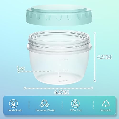 Miniatura 3 de Recipientes para aderezo de ensalada, tarros de condimentos con tapas a prueba de fugas, sin BPA, reutilizables, almacenamiento de alimentos para