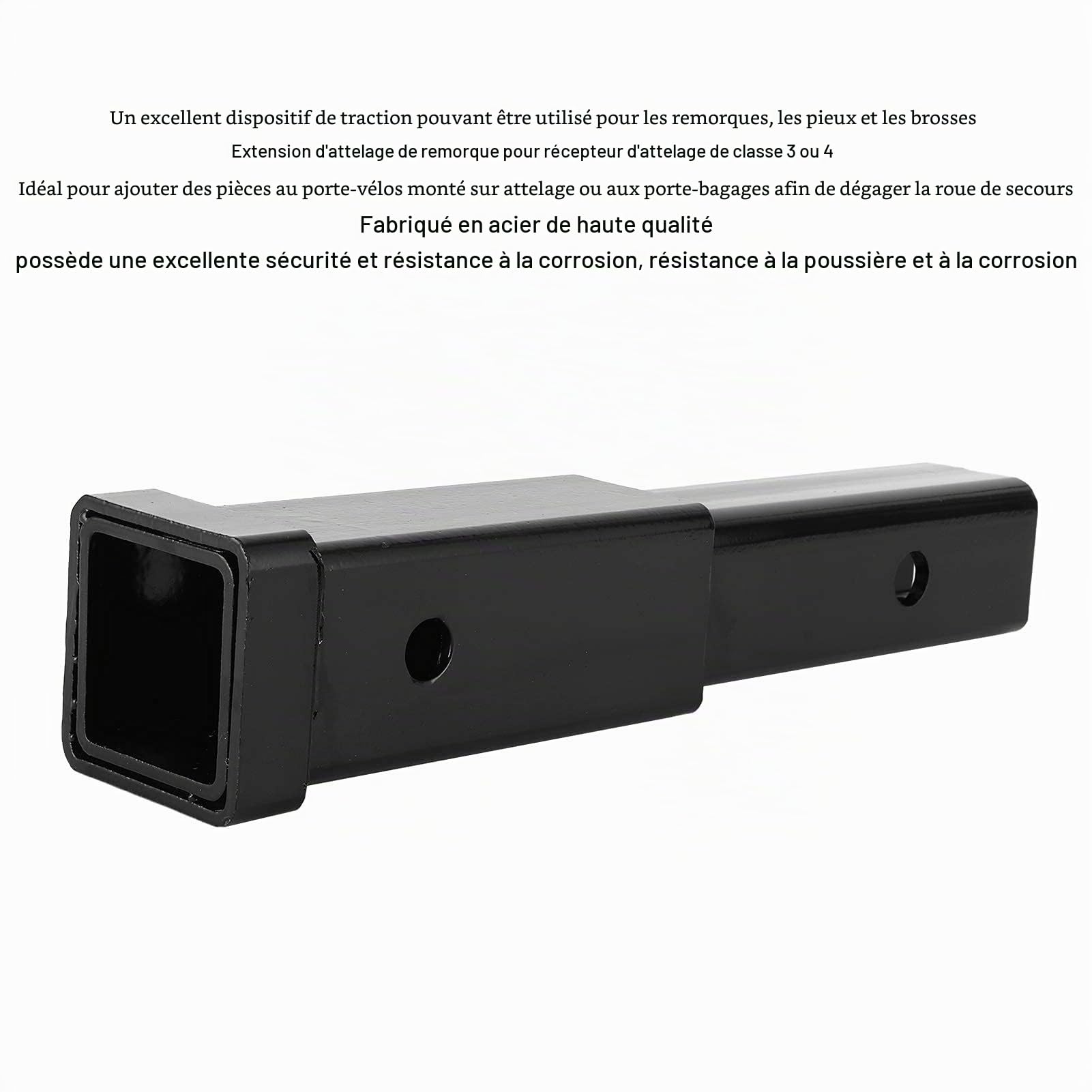 Rallonge d'attelage, 12po, acier, 500lbs, classe 3/4