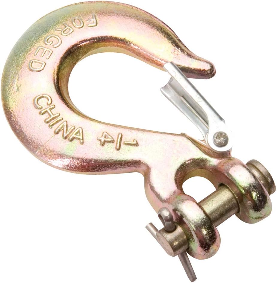 TUSK Winch Replacement Hook – Heavy‑Duty Steel Winch Hook with Strap, Pin and Cotter Pin for Winch Line Replacement