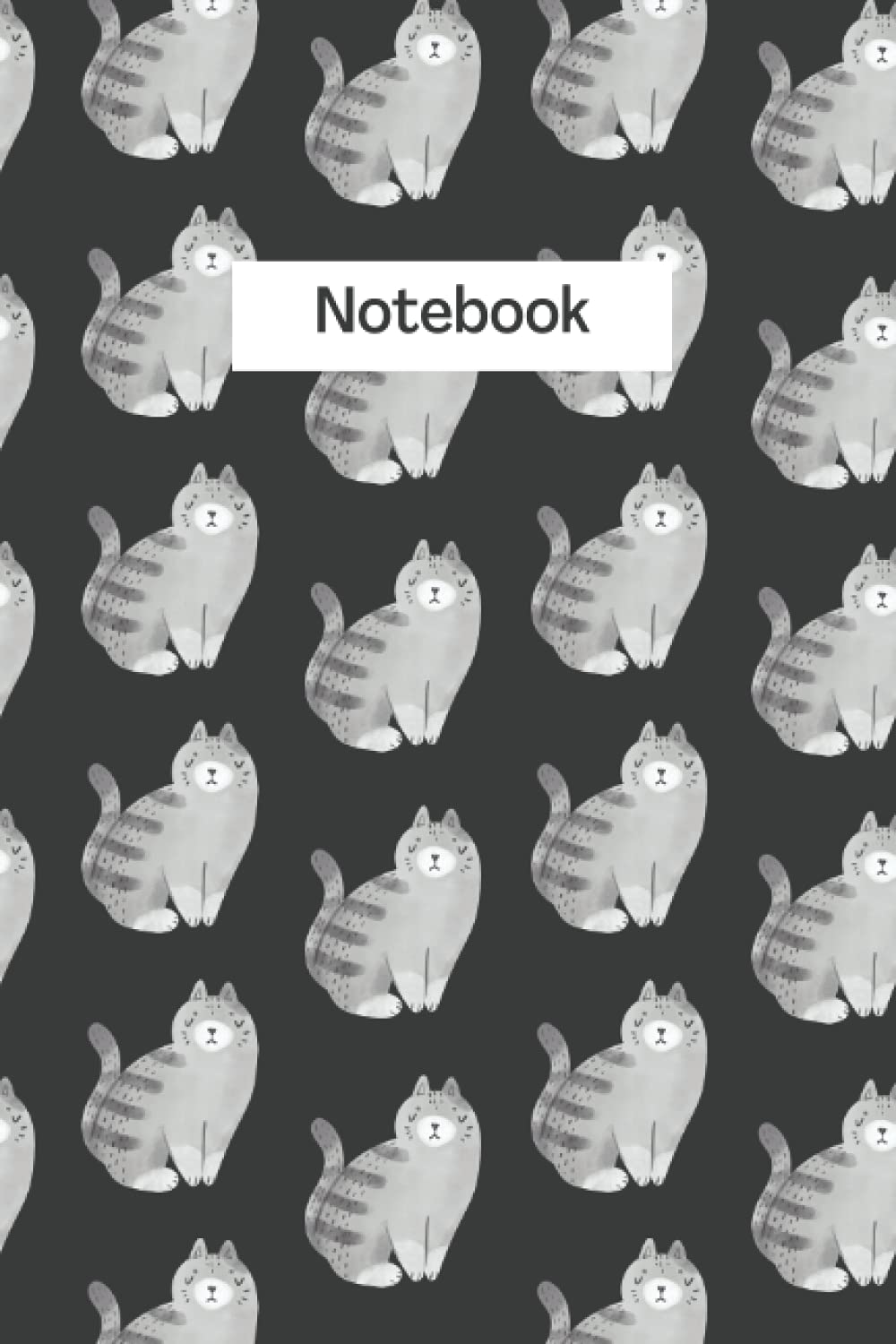 Cat Notebook - College Ruled Notebooks - Fat Cat Black: 6x9 Notebook Lined Cat Notepad