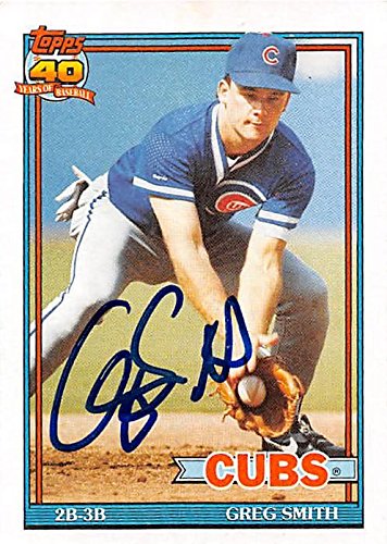 Autograph Warehouse 248446 Greg Smith Autographed Baseball Card - Chicago Cubs 1991 Topps - No. 560