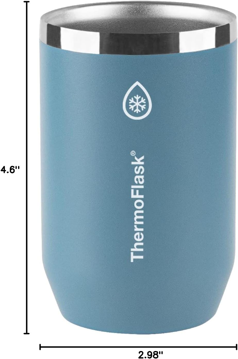 ThermoFlask Standard Can Cooler - 2-in-1 Insulated Can Cooler Cup - Durable Stainless Steel Cooler with Non-Slip Base - Dishwasher-Safe Beverage Can Cooler - 12 oz, Dusty Blue