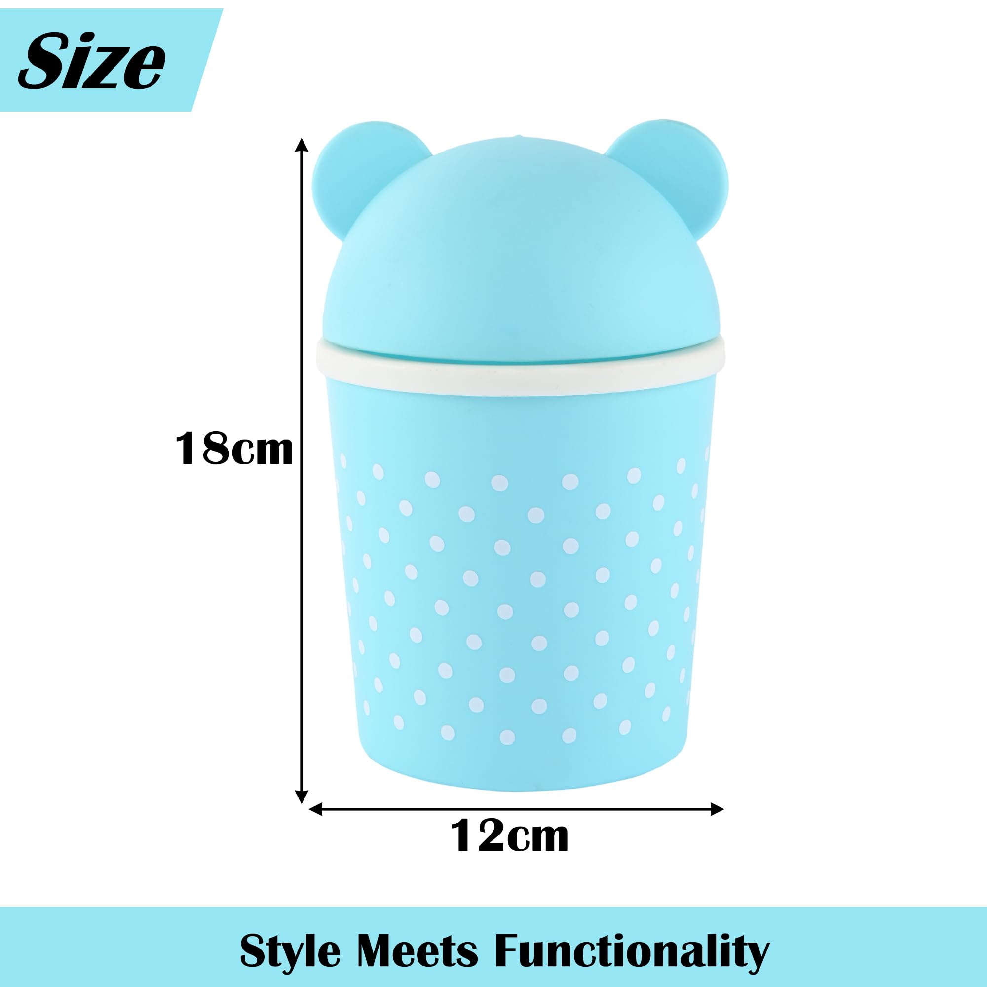 Cute Small Dustbins - Sky Blue Pack of 2 -3