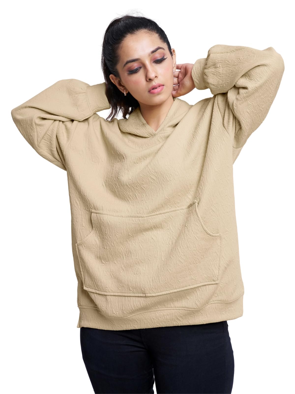 greciilooks Oversized Cotton Winter Hoodie & T-Shirt for Women Korean Style Casual | Trendy Streetwear Look with Baggy Fit for Girls-picture-42